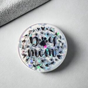 Glittery Dog Mom Phone Grip